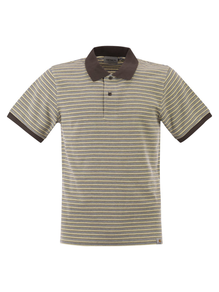Carhartt Short-Sleeved Polo Shirt With A Striped Pattern