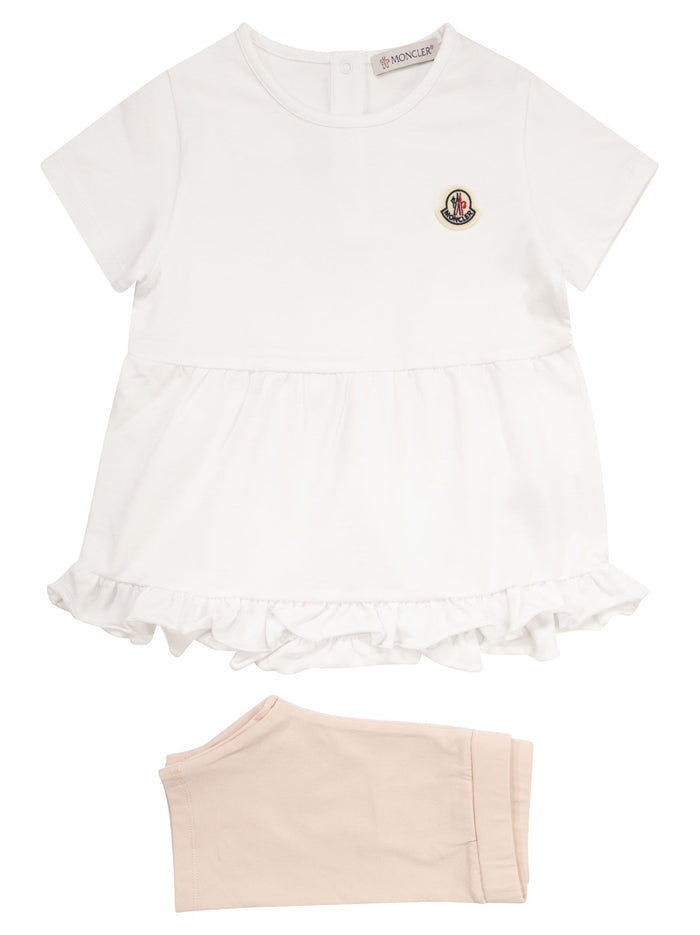 Moncler Cotton Set With Ruffled Edges