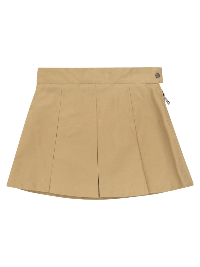 Moncler Pleated Cotton Gabardine Skirt