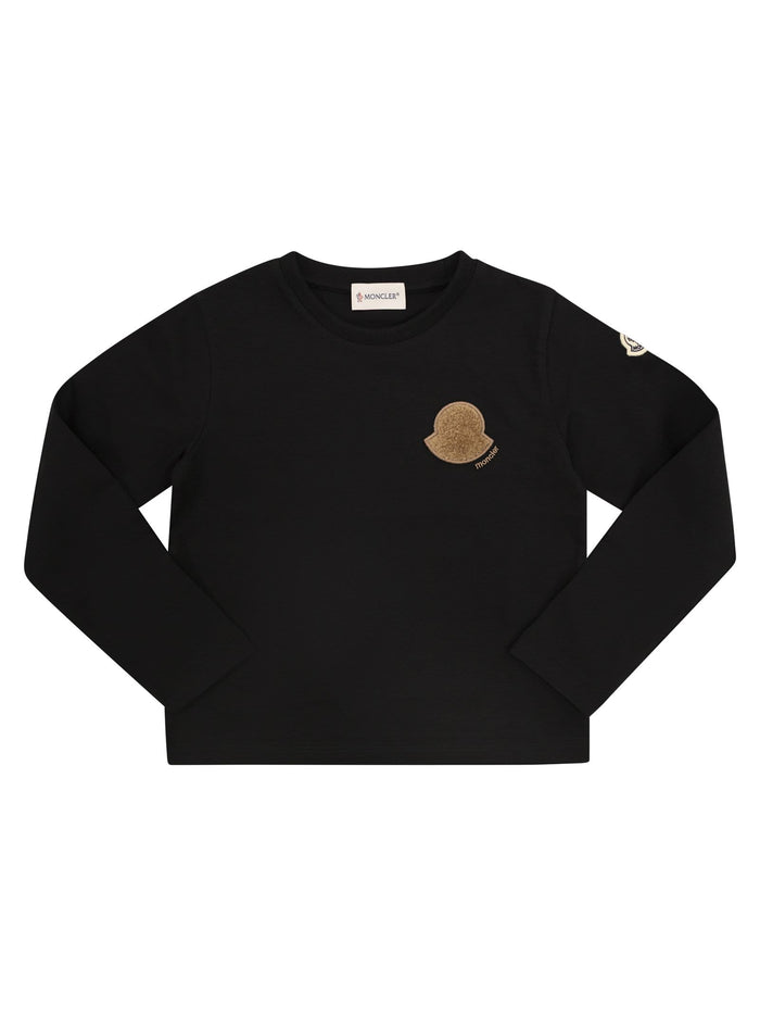 Moncler Long-Sleeved Cotton T-Shirt With Teddy Logo