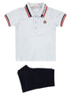 Moncler Set With Tricolour Hem In Cotton Piqué