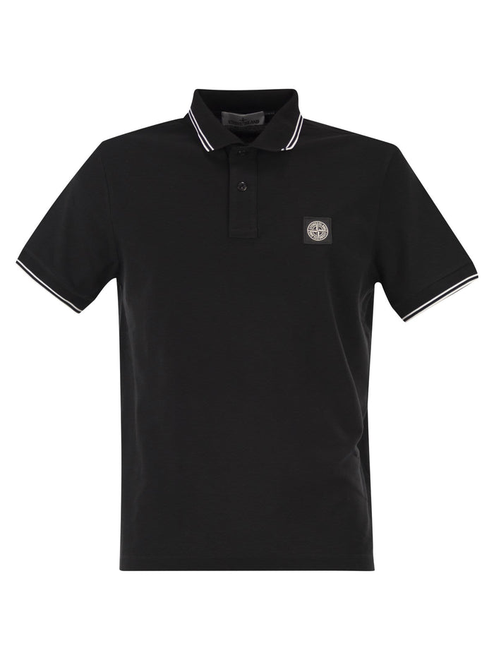 Stone Island Slim Fit Short Sleeve Polo Shirt With Compass Patch
