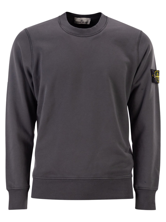 Stone Island Regular Fit Crew Neck Sweatshirt With Raglan Sleeves