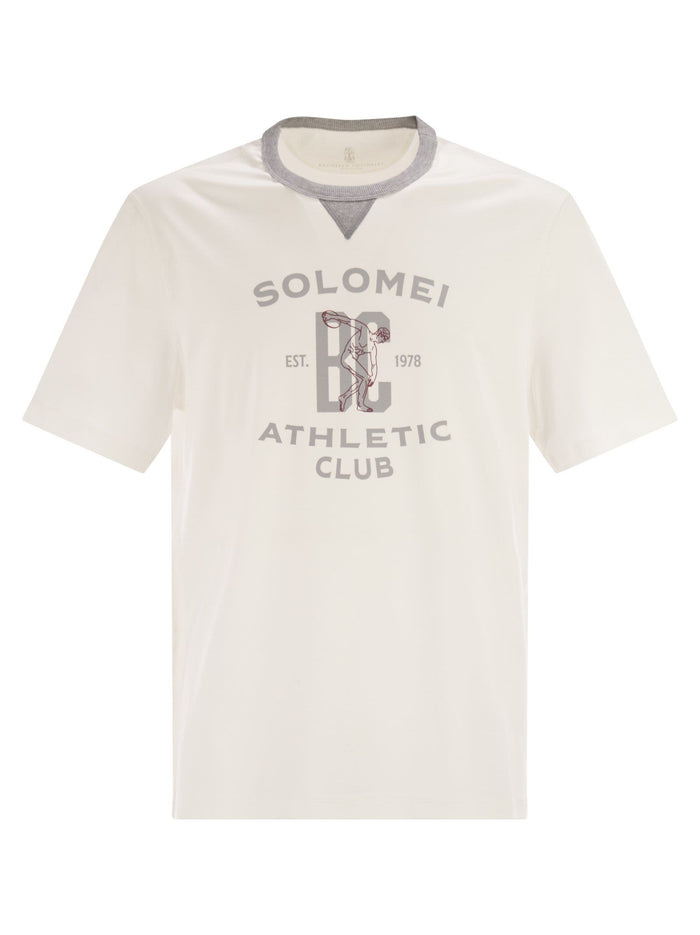 Brunello Cucinelli Cotton Jersey T-Shirt With Print