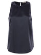 Brunello Cucinelli Stretch Silk Satin Top With Jewellery