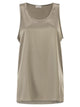 Brunello Cucinelli Stretch Silk Satin Crew Neck Top