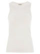 Brunello Cucinelli Stretch Cotton Ribbed Jersey Top With Monile