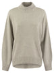 Brunello Cucinelli Cashmere Chimney Neck Sweater With Shiny Cuff Details