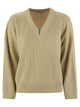 Brunello Cucinelli Cotton Rib Sweater With Shiny Detail