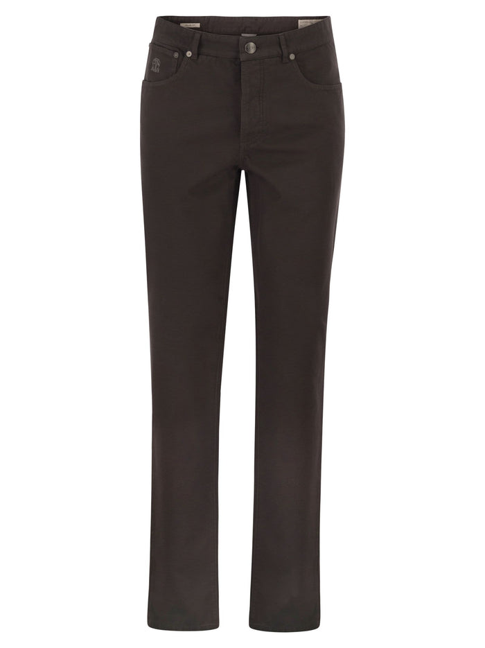 Brunello Cucinelli Garment-Dyed Five-Pocket Cotton Trousers