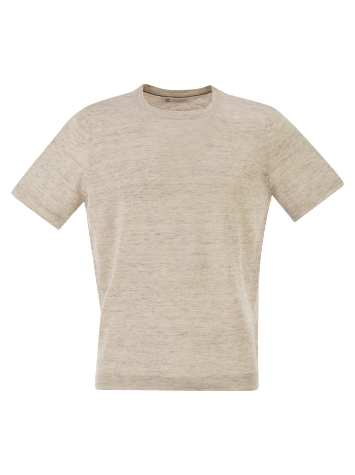Brunello Cucinelli Linen And Cotton Crew Neck T-Shirt