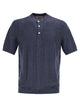 Brunello Cucinelli Seraphim Collar T-Shirt In Linen And Cotton Rib Knit
