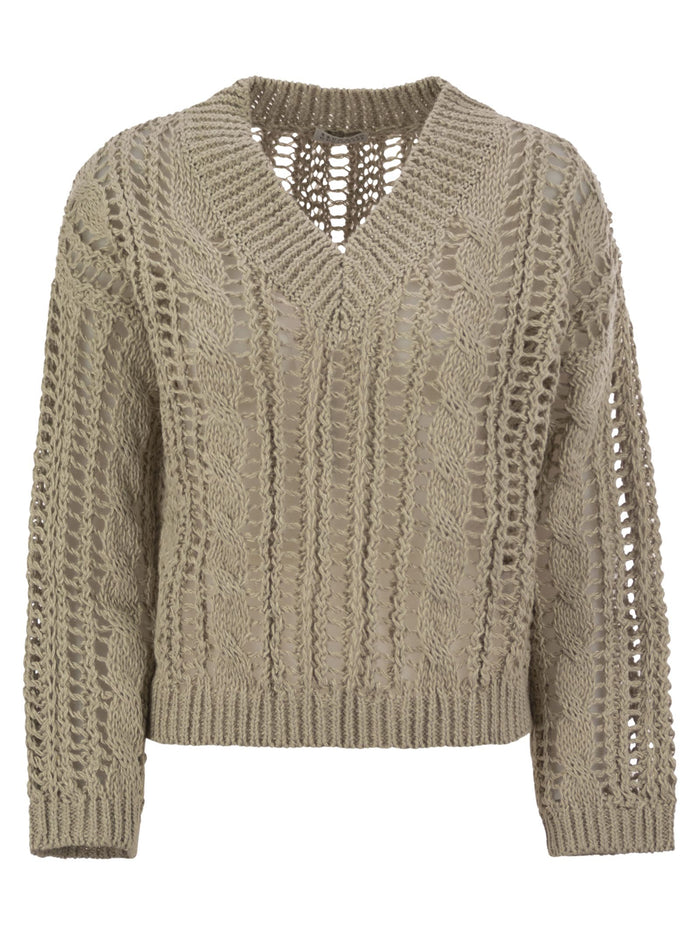 Brunello Cucinelli Cable & Mesh Jute And Cotton Jersey