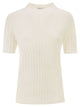 Peserico Easy Short-Sleeved Ribbed Woollen Jumper