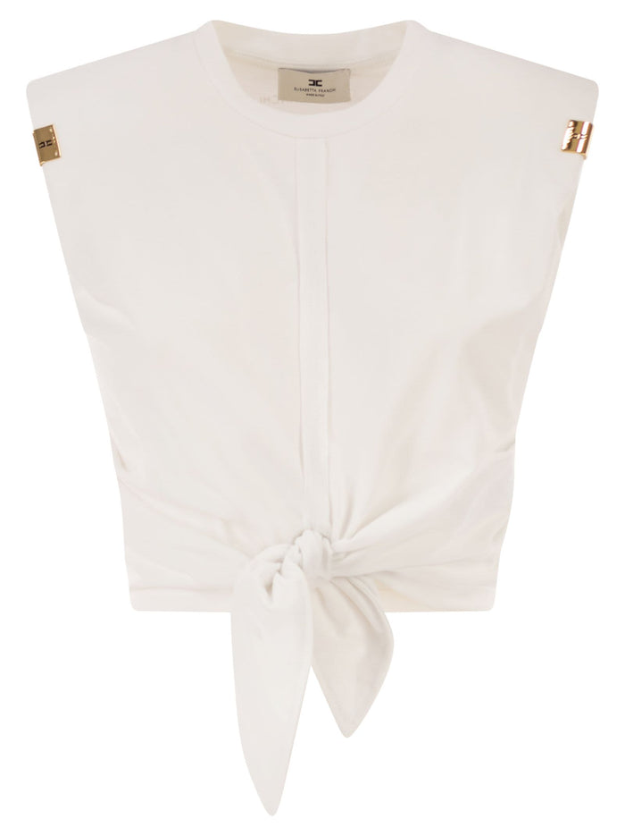 Elisabetta Franchi Jersey T-Shirt With Knot