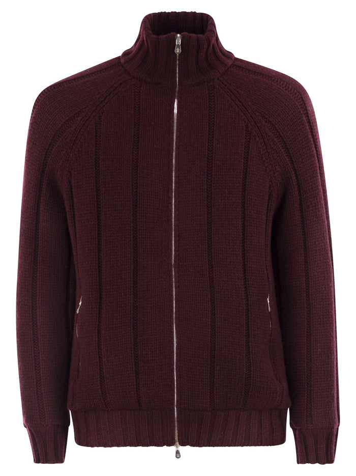 Brunello Cucinelli Cashmere Knit Down Jacket With Zip