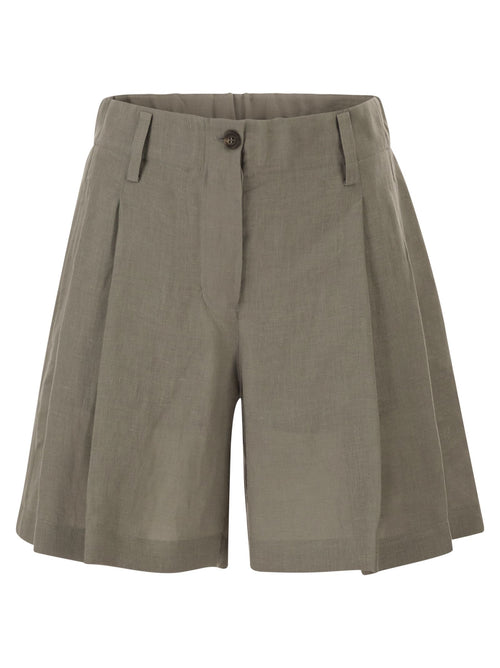 Brunello Cucinelli Tailored Linen Bermuda Shorts With Double Pleats