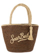 Mc2 Saint Barth Woven Raffia Tote Bag With Embroidered Logo