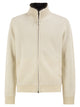 Herno Pure Wool Knit Jacket With High Collar And Faux Fur Lining