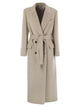 Brunello Cucinelli Double-Breasted Coat In Virgin Wool And Cashmere Cloth With Jewellery