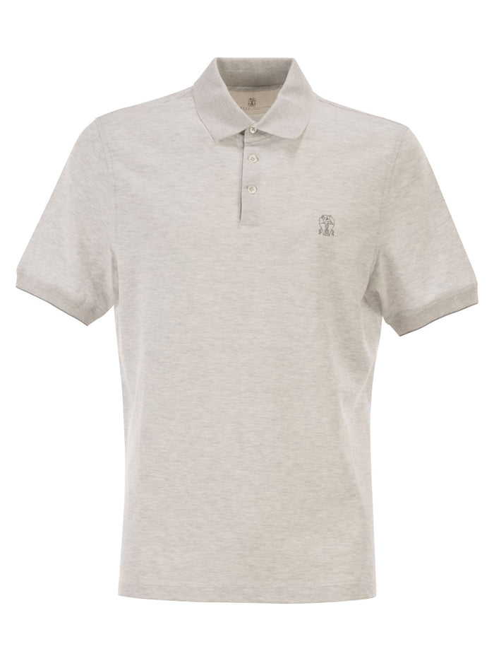 Brunello Cucinelli Cotton Polo Shirt With Printed Logo
