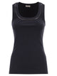 Brunello Cucinelli Sleeveless Ribbed Top In Stretch Cotton With Jewelled Trim