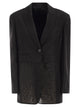 Brunello Cucinelli Women's Single-Breasted Viscose And Linen Jacket With Transparent Insert