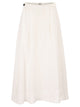 Brunello Cucinelli Sartorial Skirt In Fluid Viscose And Linen Twill With Jewellery Detail