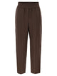 Brunello Cucinelli Baggy Pull-Up Trousers In Viscose And Linen Fluid Twill