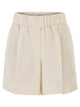 Brunello Cucinelli Baggy Shorts In Fluid Viscose And Linen Twill