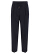 Brunello Cucinelli Leisure Fit Trousers In Linen And Cotton Gabardine With Drawstring And Double Darts