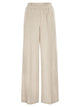 Brunello Cucinelli Loose Track Trousers In Chevron Linen And Cotton