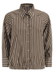 Brunello Cucinelli Striped Cotton Shirt With Elasticated Hem