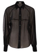 Brunello Cucinelli Cotton Organza Stripe Shirt With Necklace