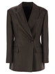 Brunello Cucinelli Shiny Linen Twill Jacket With Necklace