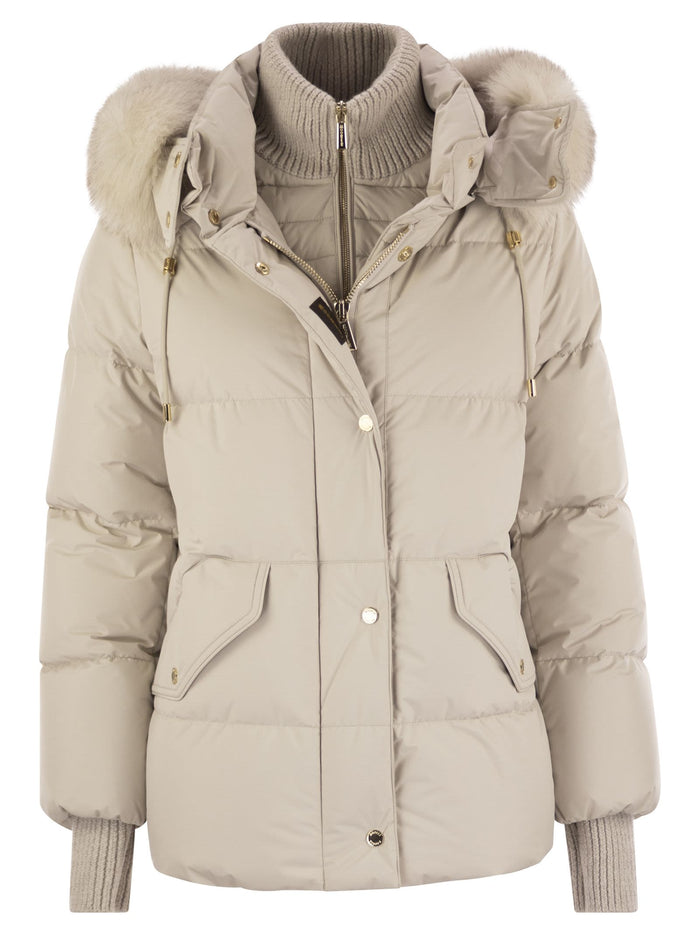 Moorer Attica-Stp - Short Down Jacket With Hood And Fur
