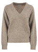 Brunello Cucinelli Ribbed Cashmere, Mohair And Wool Jumper With Luminous Yarn