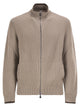 Fedeli Full-Zip Cashmere Rib-Knit Cardigan
