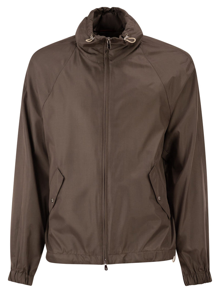 Brunello Cucinelli Unlined Jacket In Membrane Silk
