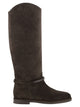 Brunello Cucinelli Suede Leather Knee-High Boots With Monili Detail