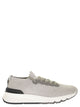 Brunello Cucinelli Runners In Cotton Knit And Semi-Glossy Calf Leather