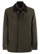 Fay Short Morning Raincoat In Cotton And Nylon Faille