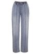 Fabiana Filippi Lightweight Denim Trousers With Elasticated Waist And Monile Detail