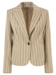 Antonelli Firenze Pinstriped Single-Breasted Linen Blend Blazer