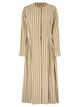 Antonelli Firenze Striped Cotton Midi Dress With Tailored Pleats