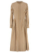 Antonelli Firenze Striped Cotton Midi Dress With Tailored Pleats