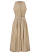 Antonelli Firenze Sleeveless Cotton Stretch Midi Dress With Belt