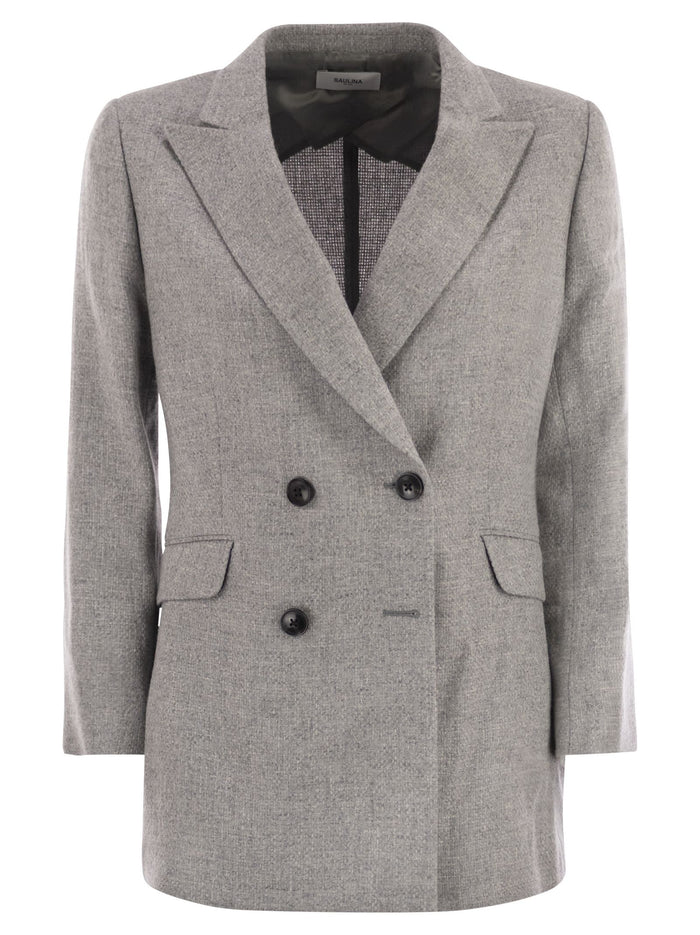 Saulina Anita - Double-Breasted Wool And Linen Blazer