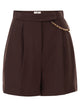 Elisabetta Franchi Gabardine Shorts With Jewelled Logo