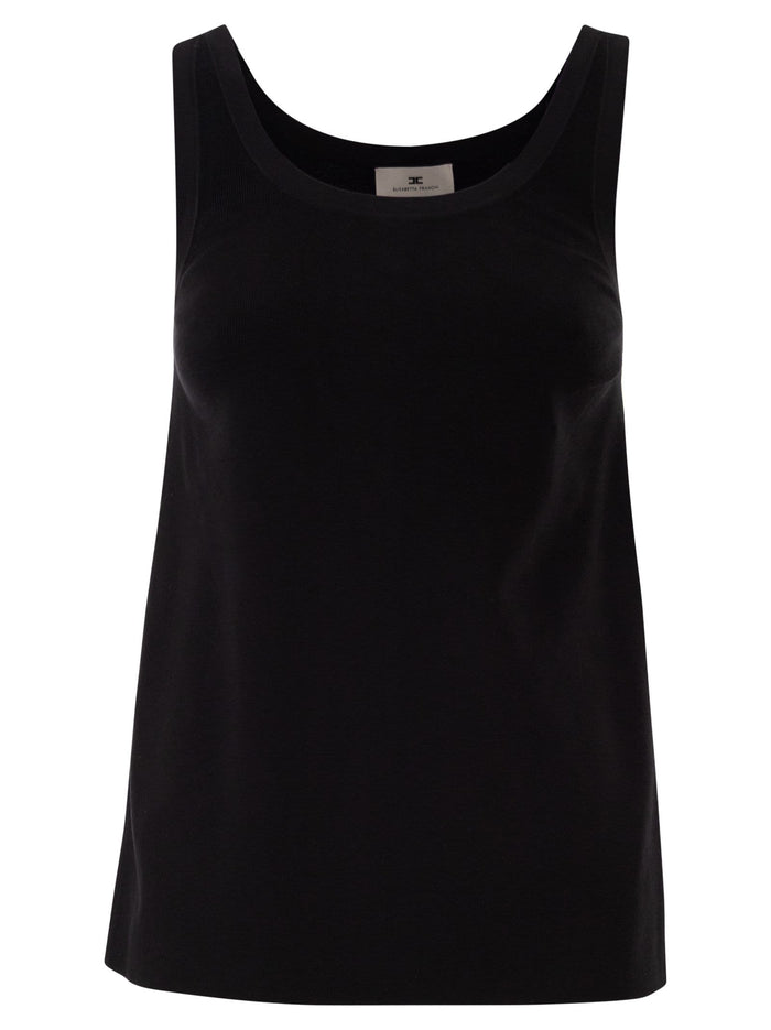 Elisabetta Franchi Knitted Top With Shiny Viscose Stripes